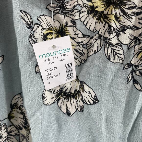 MAURICES Blouse Size 3 Plus Curvy Flora Flowy NWT Lattice Back Top Lightweight - Picture 7 of 16